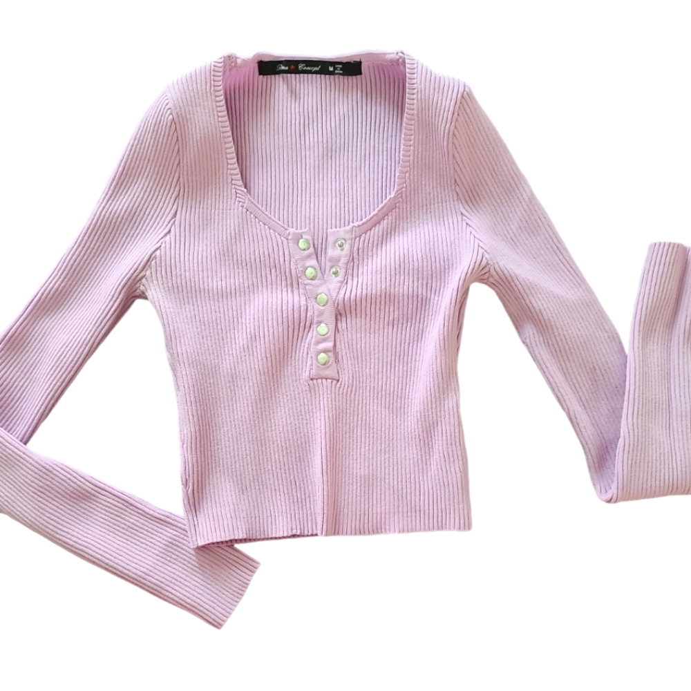 Crop long sleeve blouse